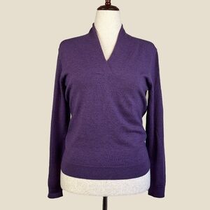 Vintage Brooks Brother's 364 100% Merino Wool V-neck Sweater Size Large
